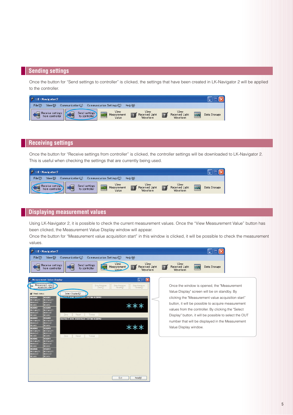 KEYENCE LK-G5000 Series User Manual | Page 5 / 24