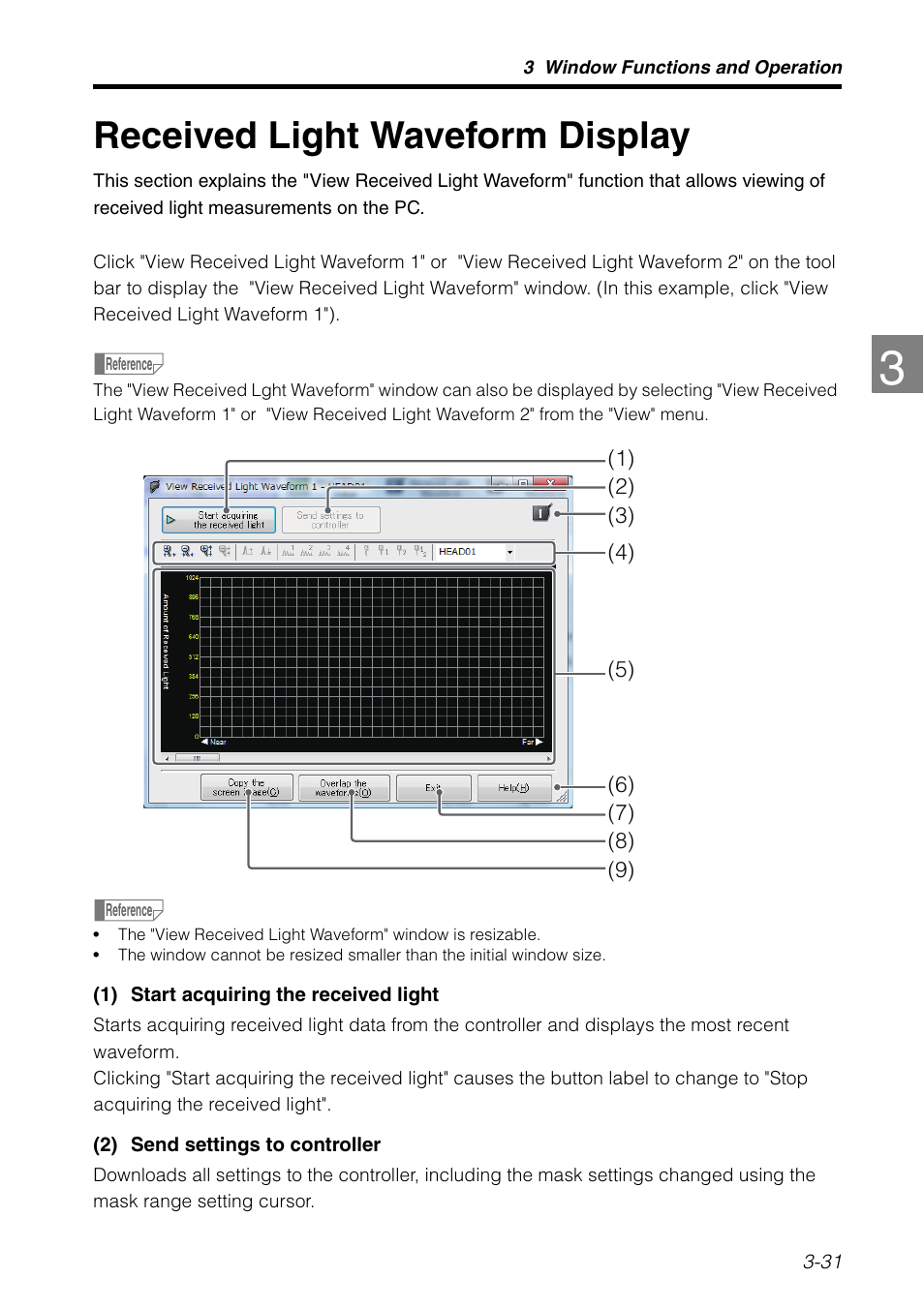 Received light waveform display, Received light waveform display -31 | KEYENCE LK-H2 User Manual | Page 55 / 76