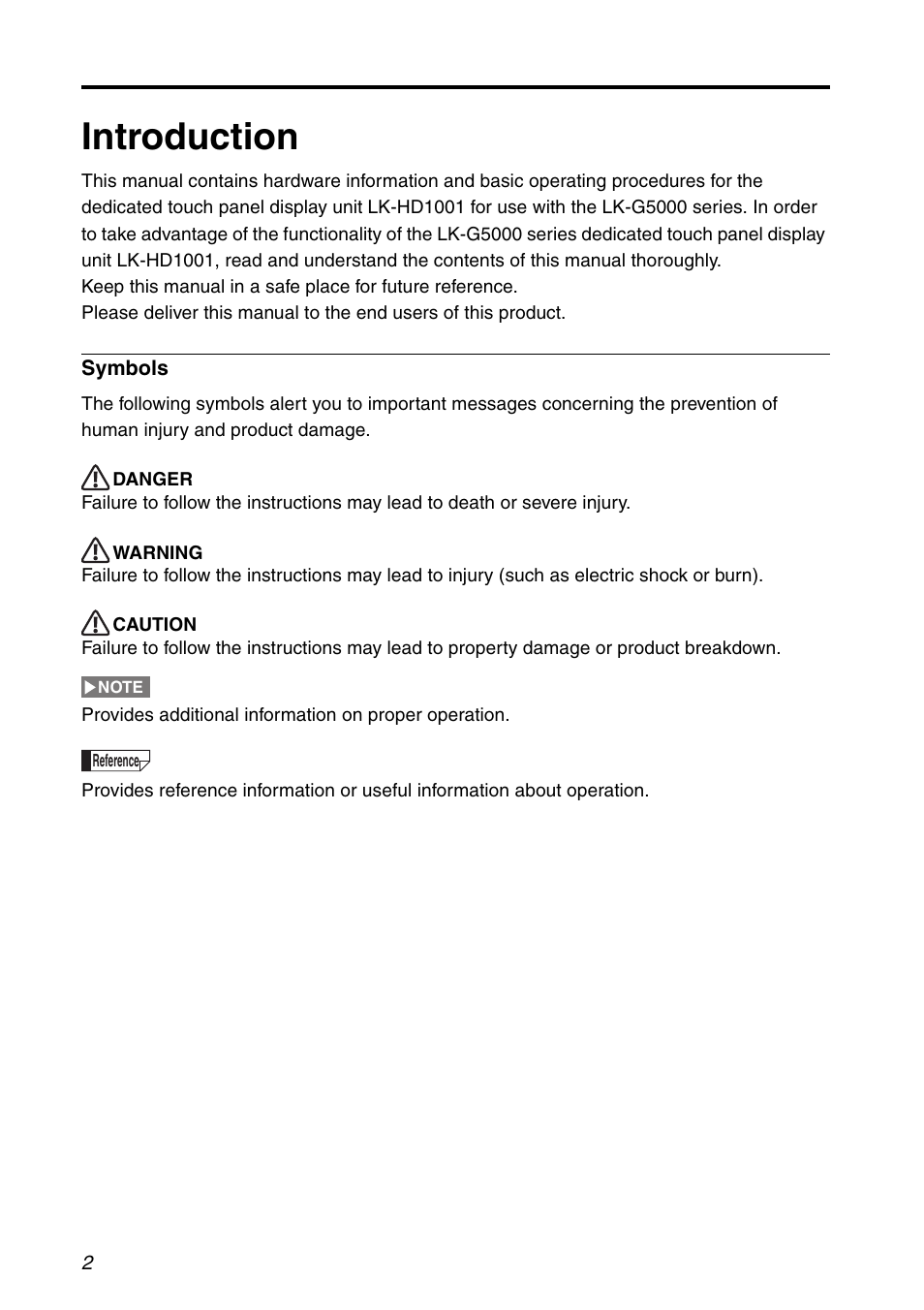 Introduction | KEYENCE LK-HD1001 User Manual | Page 2 / 62