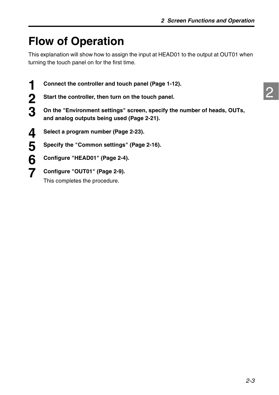Flow of operation, Flow of operation -3 | KEYENCE LK-HD1001 User Manual | Page 21 / 62
