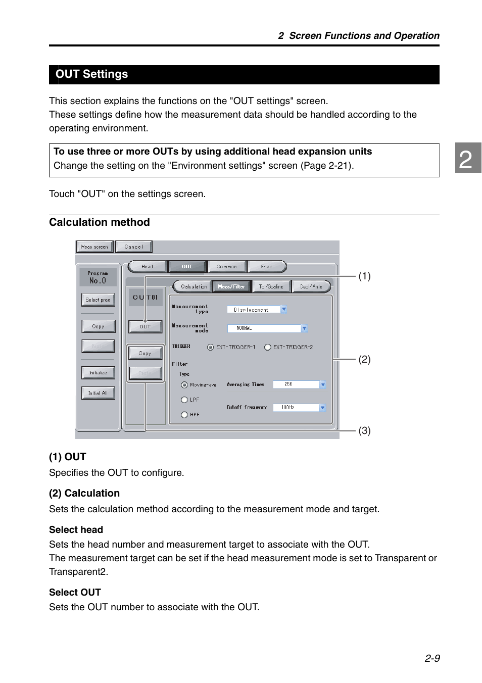 Out settings, Out settings -9 | KEYENCE LK-HD1001 User Manual | Page 27 / 62