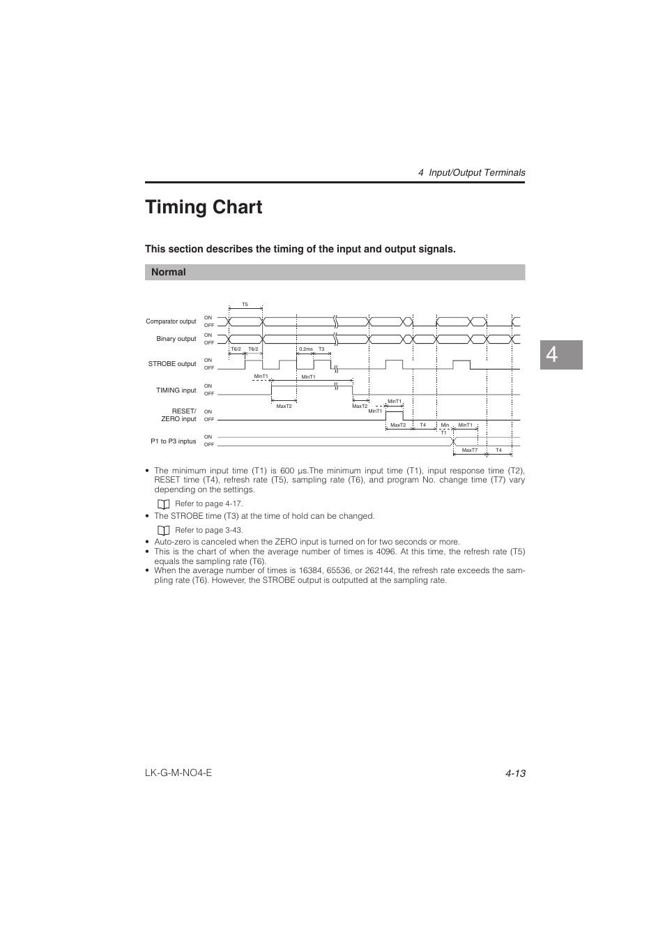Timing chart, Timing chart -13, Lk-g-m-no4-e | KEYENCE LK-G Series User Manual | Page 125 / 198