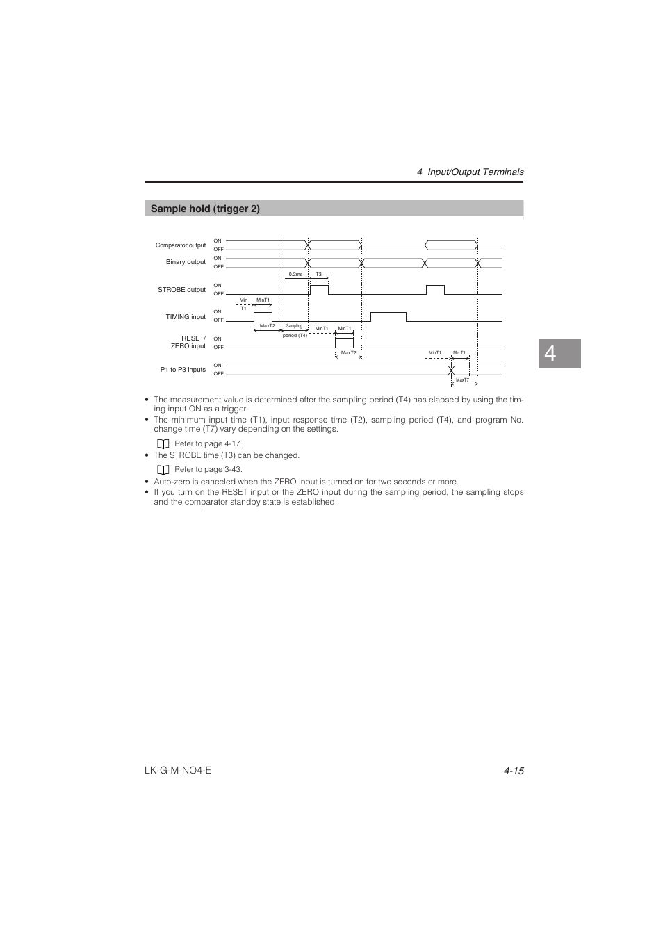 Lk-g-m-no4-e, Sample hold (trigger 2), 4 input/output terminals | KEYENCE LK-G Series User Manual | Page 127 / 198