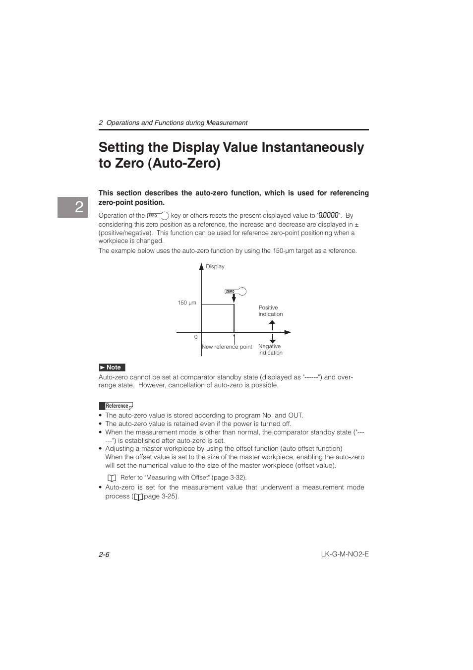 Setting the display value instantaneously, To zero (auto-zero) -6 | KEYENCE LK-G Series User Manual | Page 52 / 198