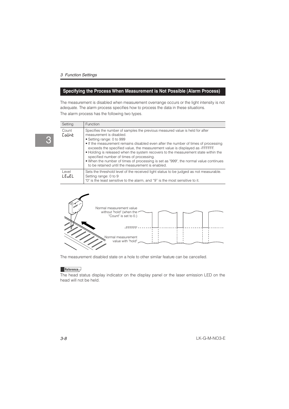Specifying the process when, Measurement is not possible, Alarm process) -8 | KEYENCE LK-G Series User Manual | Page 66 / 198