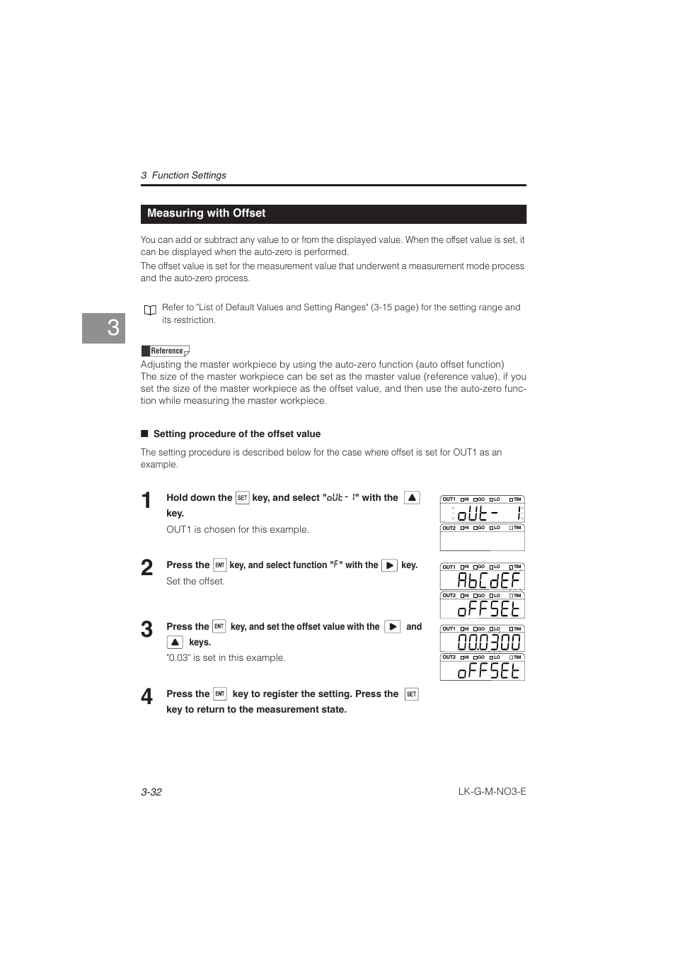 Measuring with offset, Measuring with offset -32 | KEYENCE LK-G Series User Manual | Page 90 / 198