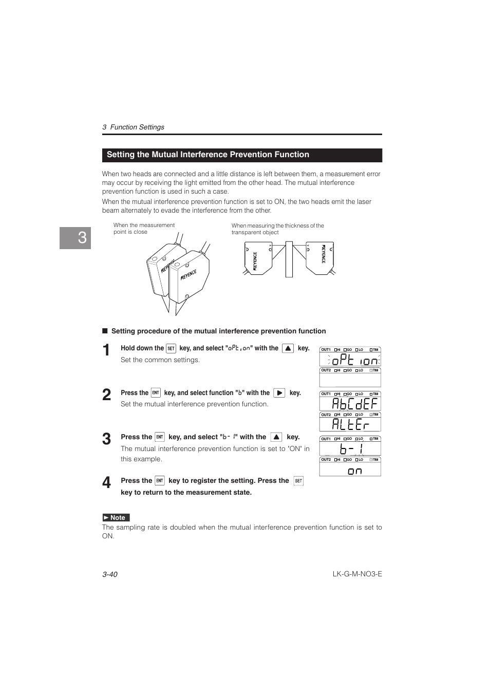 Setting the mutual interference, Prevention function -40 | KEYENCE LK-G Series User Manual | Page 98 / 198