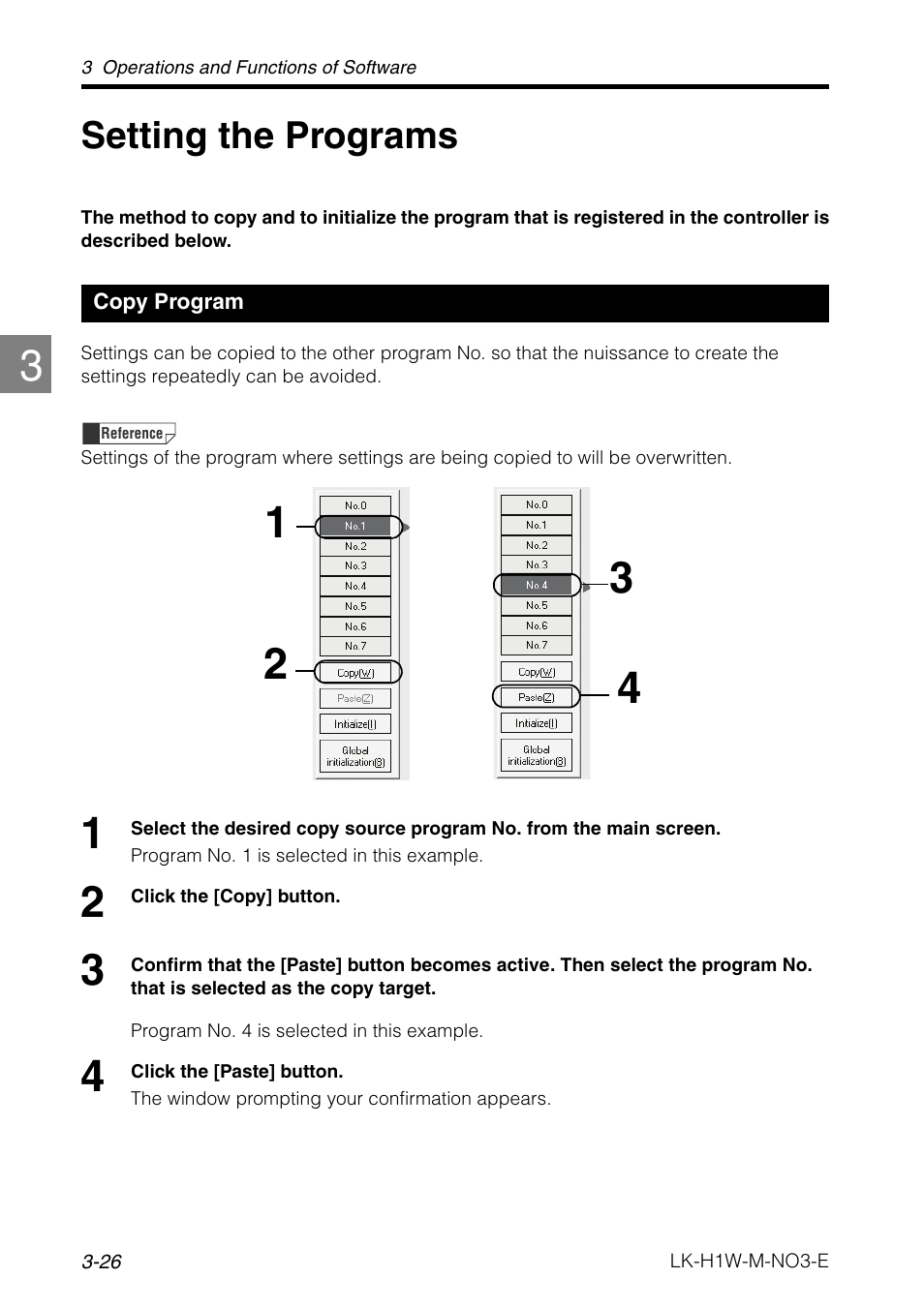 Setting the programs, Copy program, Setting the programs -26 | Copy program -26 | KEYENCE LK-H1W User Manual | Page 54 / 84