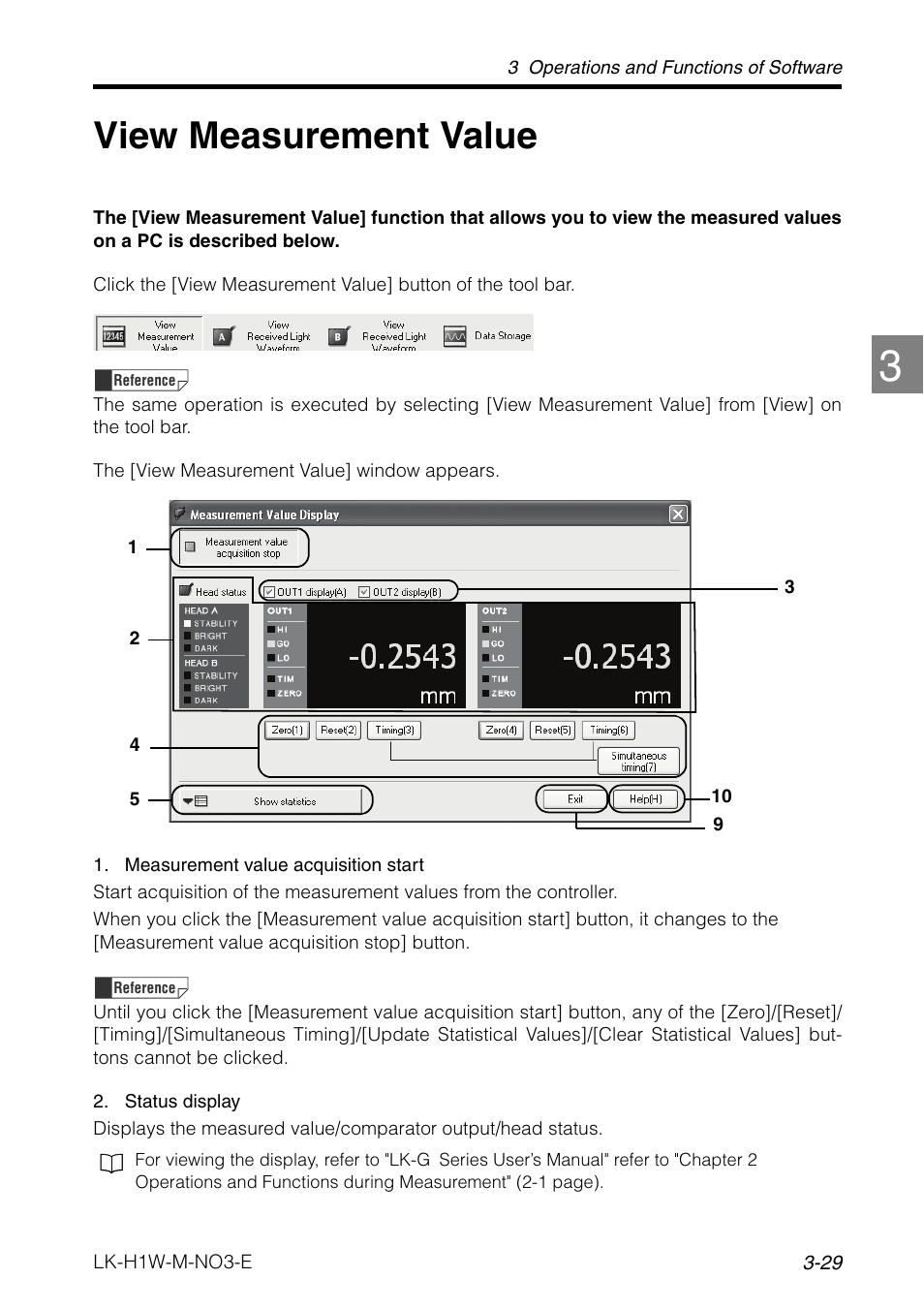 View measurement value, View measurement value -29 | KEYENCE LK-H1W User Manual | Page 57 / 84