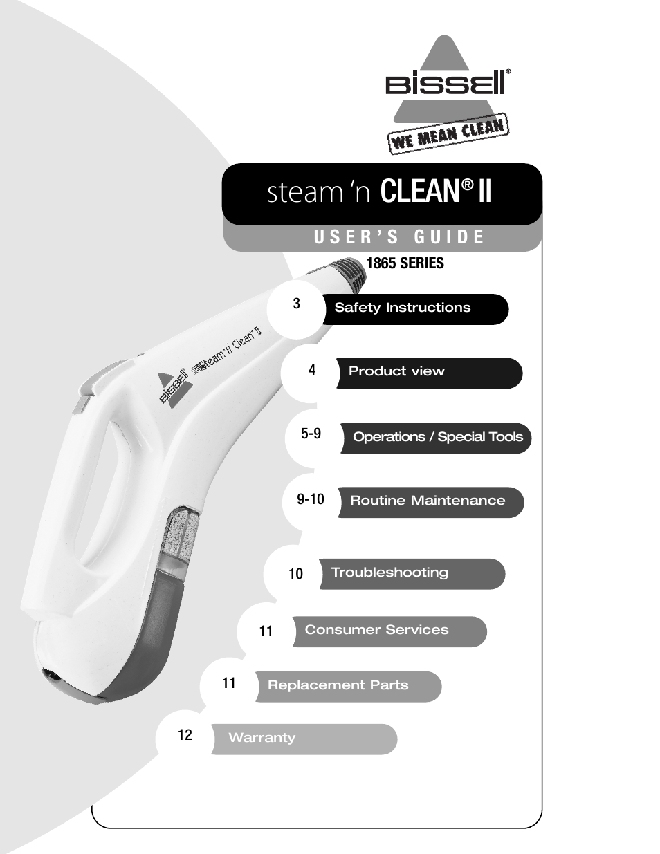 Bissell STEAM 'N CLEAN II 1865 User Manual | 12 pages
