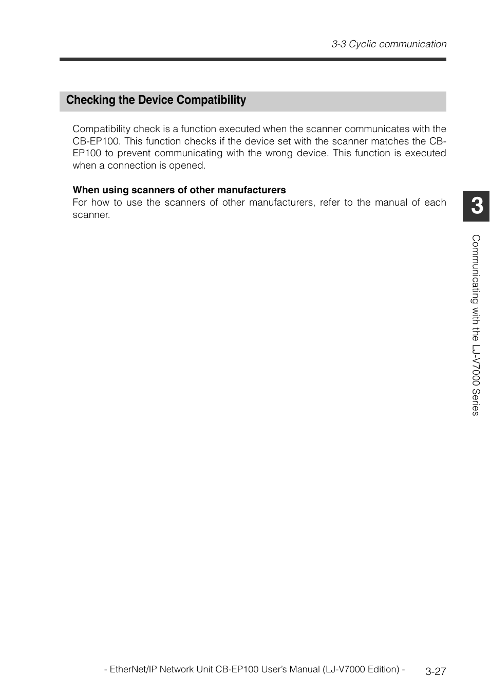 Checking the device compatibility, Checking the device compatibility -27 | KEYENCE CB-EP100 User Manual | Page 51 / 146