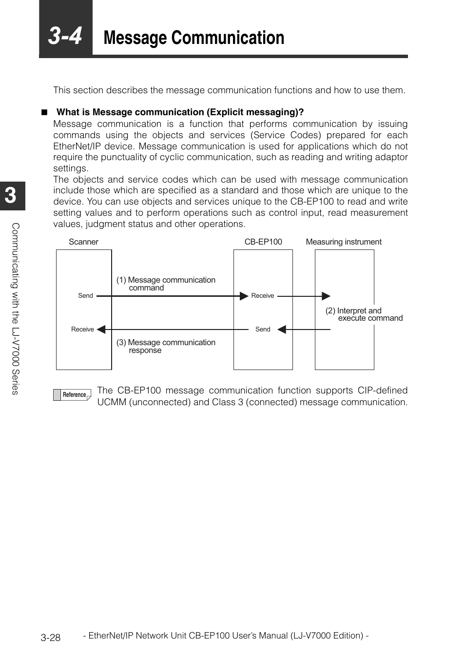 4 message communication, Message communication -28, Message communication | KEYENCE CB-EP100 User Manual | Page 52 / 146