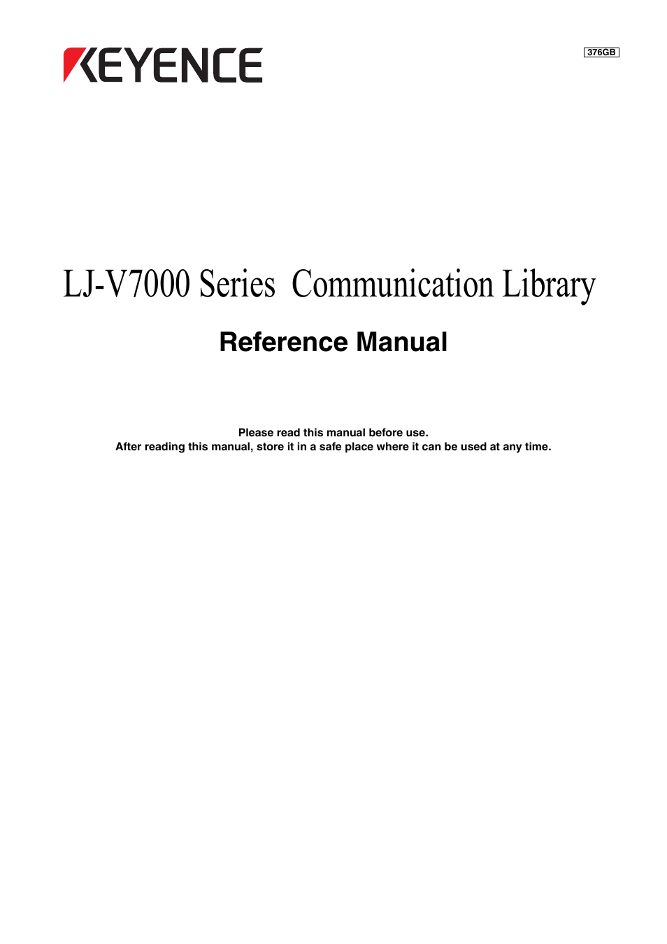 KEYENCE LJ-V7000 Series User Manual | 94 pages
