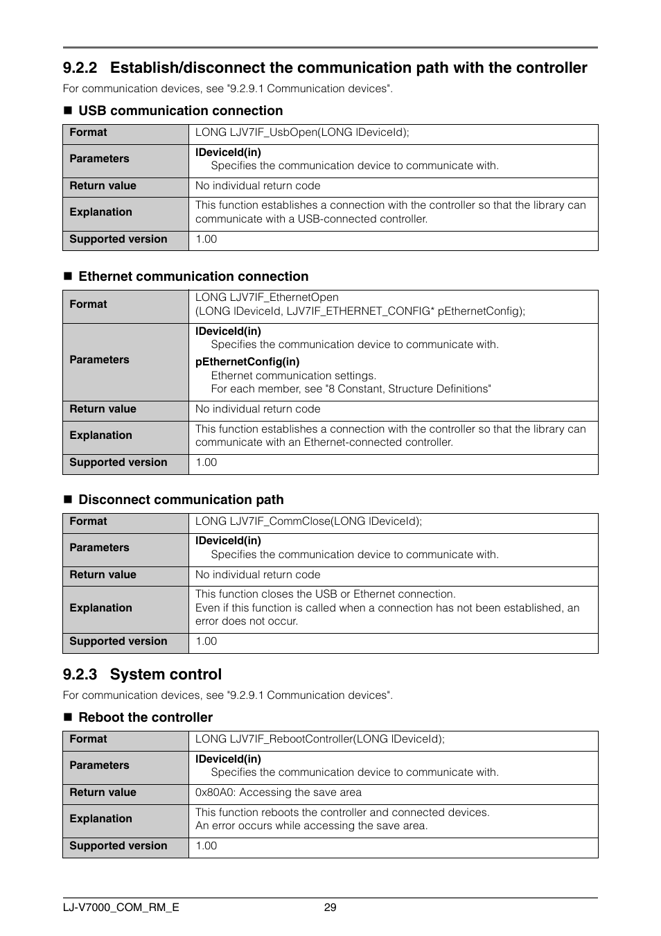 3 system control, System control, Reboot the controller | KEYENCE LJ-V7000 Series User Manual | Page 29 / 94