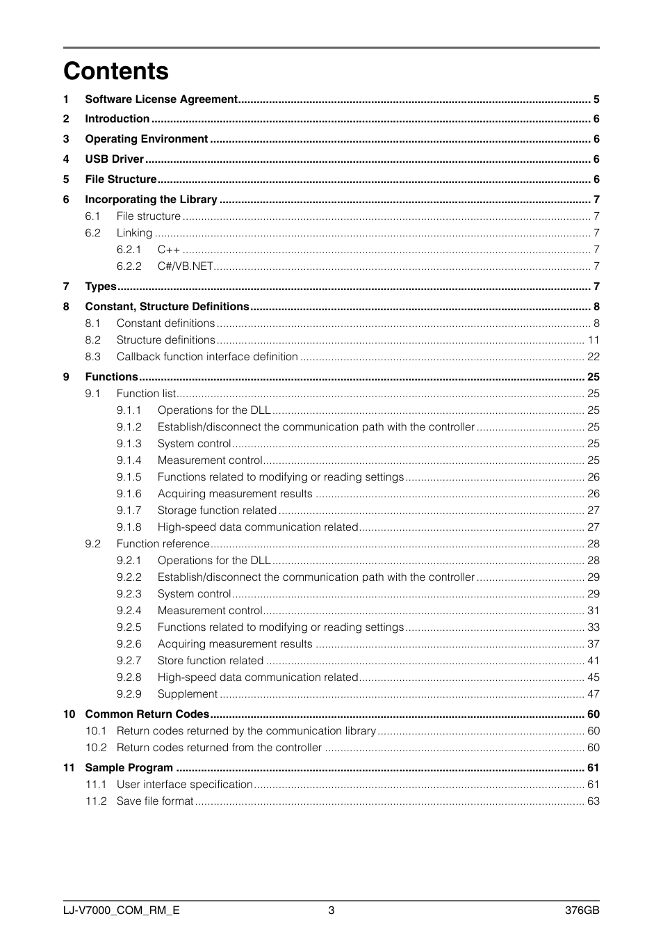 KEYENCE LJ-V7000 Series User Manual | Page 3 / 94
