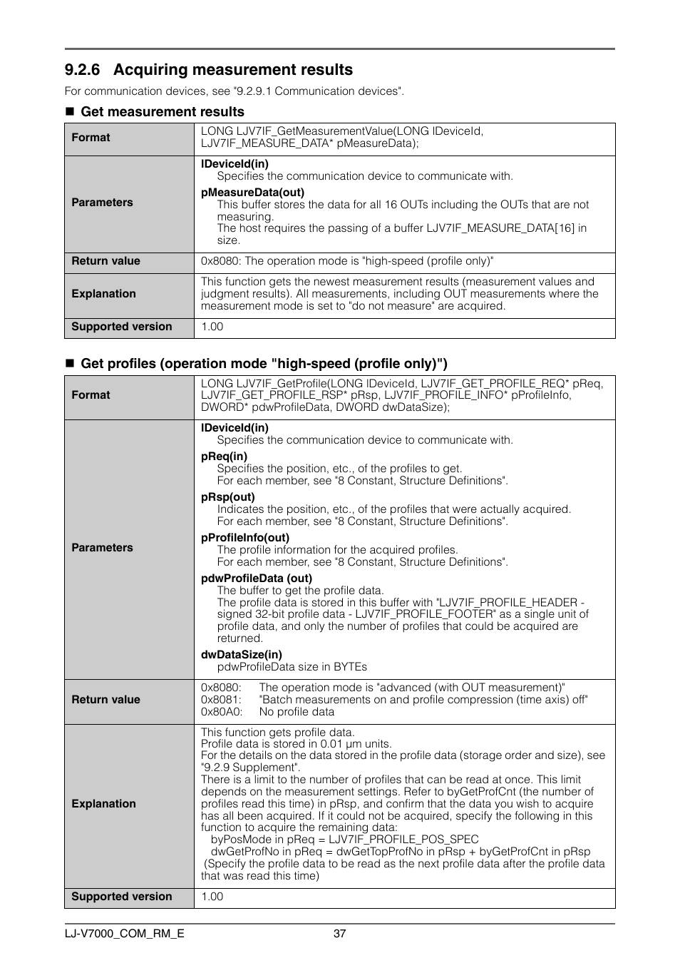 6 acquiring measurement results, Acquiring measurement results | KEYENCE LJ-V7000 Series User Manual | Page 37 / 94