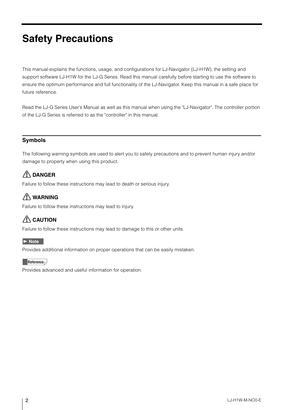 Safety precautions | KEYENCE LJ-H1W User Manual | Page 2 / 104