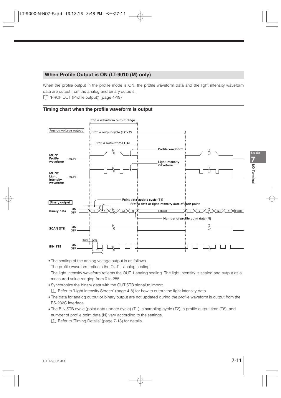 When profile output is on (lt-9010 (m) only) | KEYENCE LT-9001 Series User Manual | Page 125 / 176