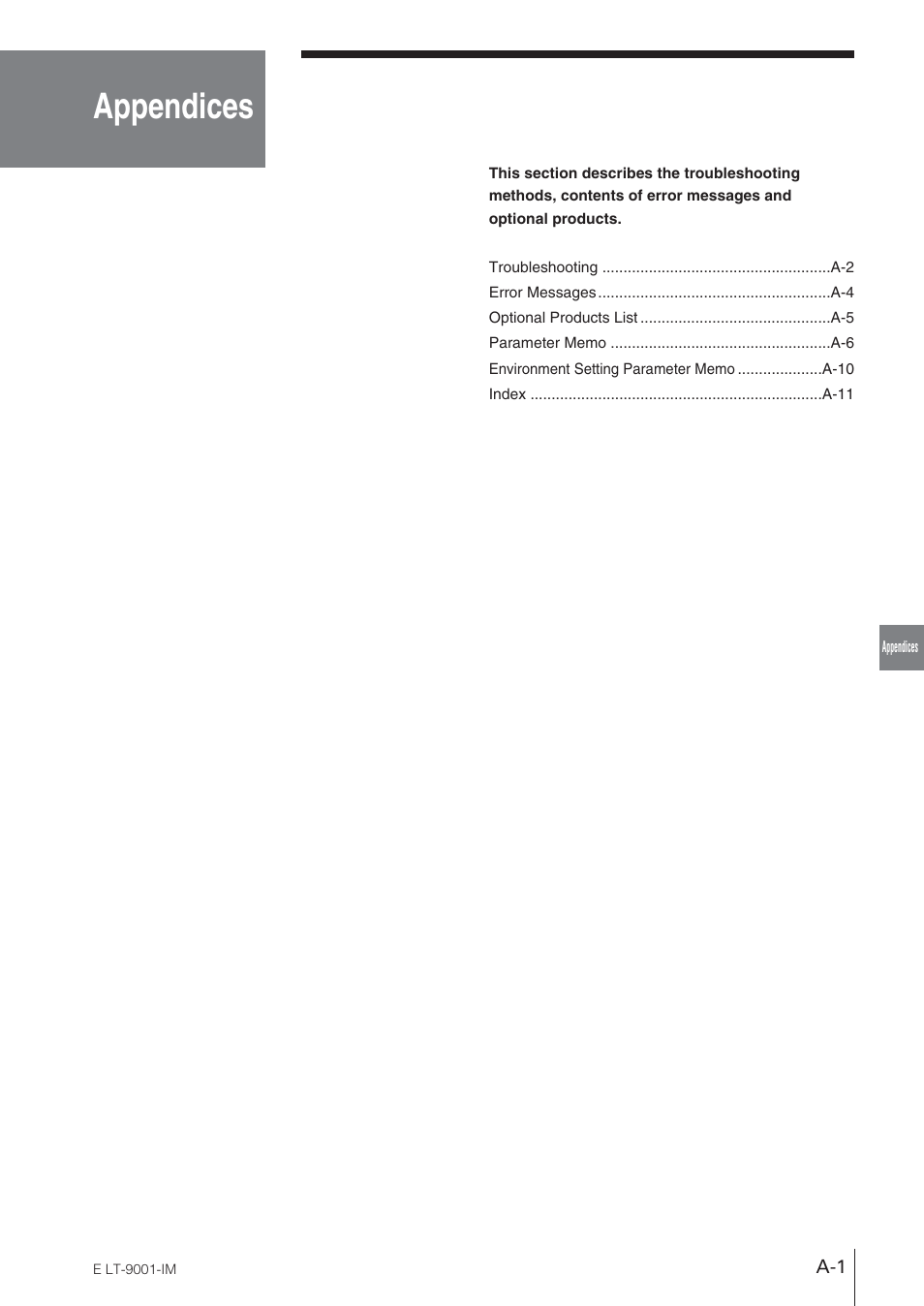 Appendices | KEYENCE LT-9001 Series User Manual | Page 157 / 176