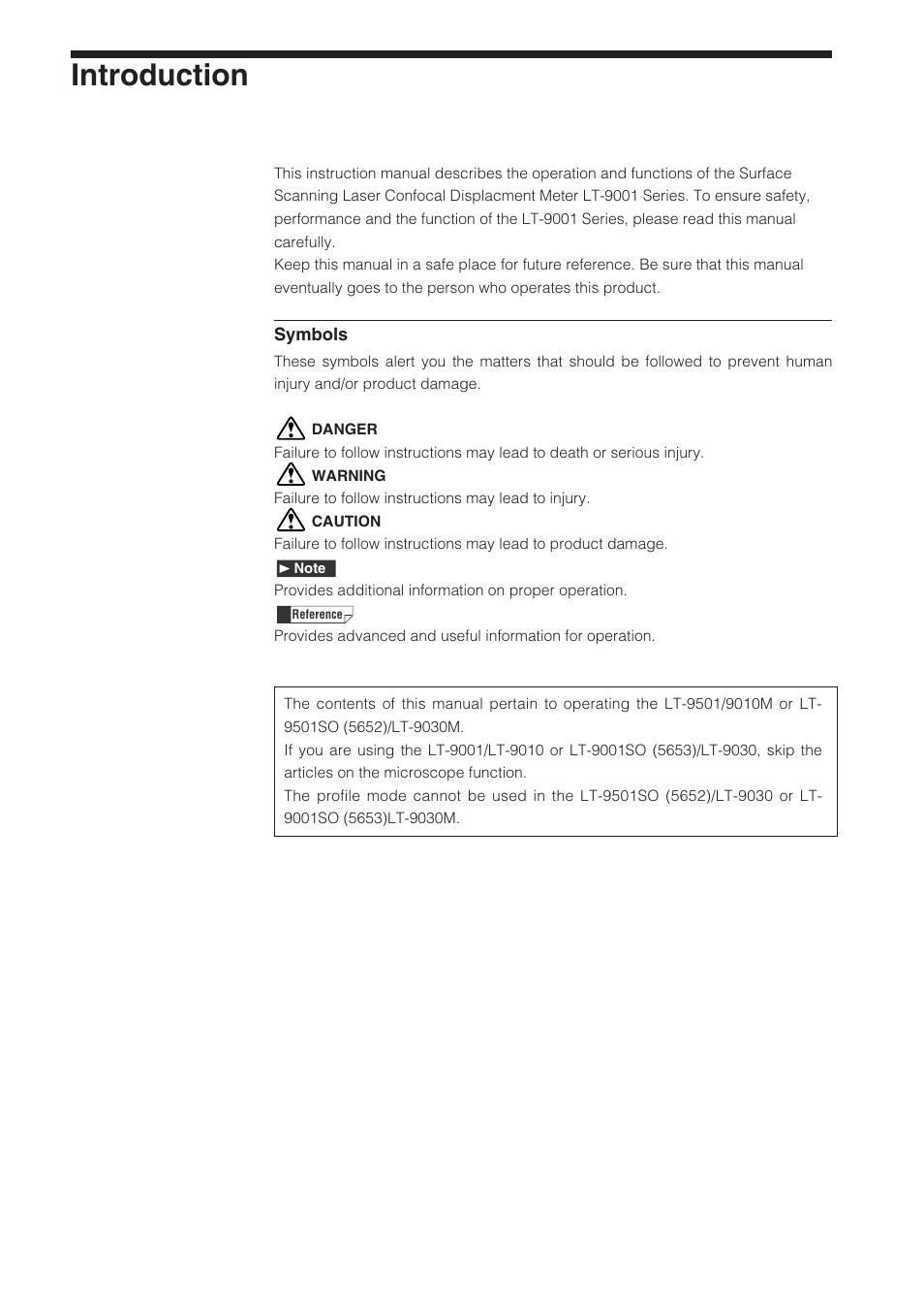 Introduction | KEYENCE LT-9001 Series User Manual | Page 2 / 176