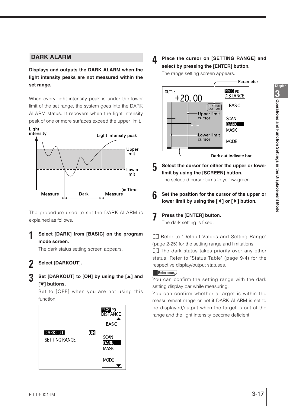 Dark alarm | KEYENCE LT-9001 Series User Manual | Page 63 / 176