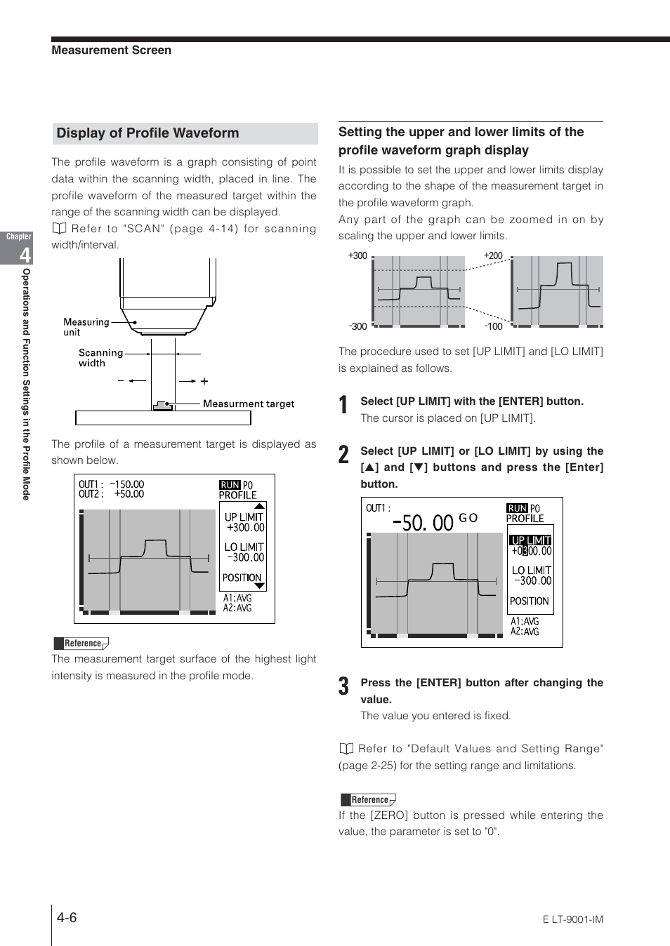 Display of profile waveform | KEYENCE LT-9001 Series User Manual | Page 72 / 176