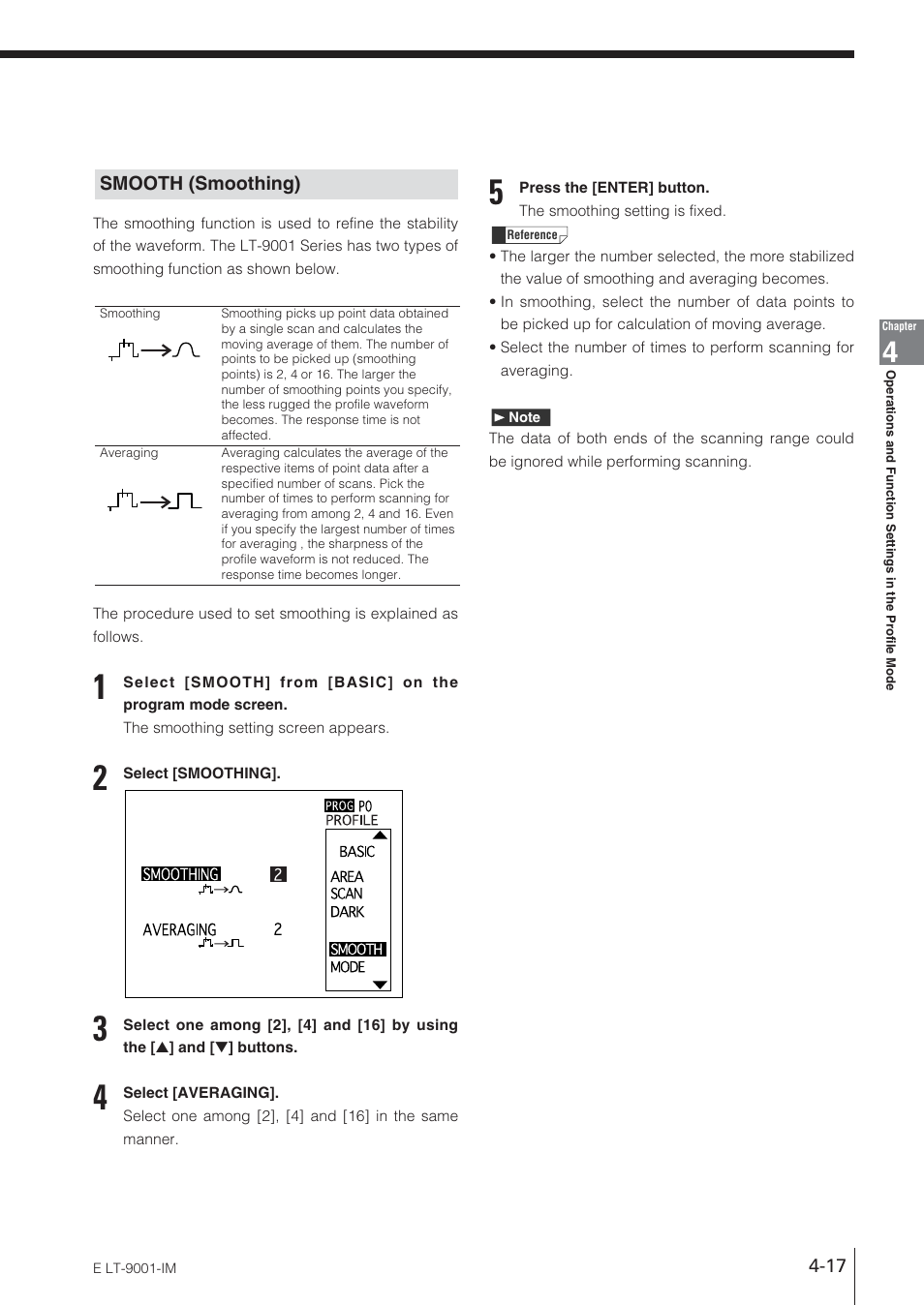 Smooth (smoothing) | KEYENCE LT-9001 Series User Manual | Page 83 / 176