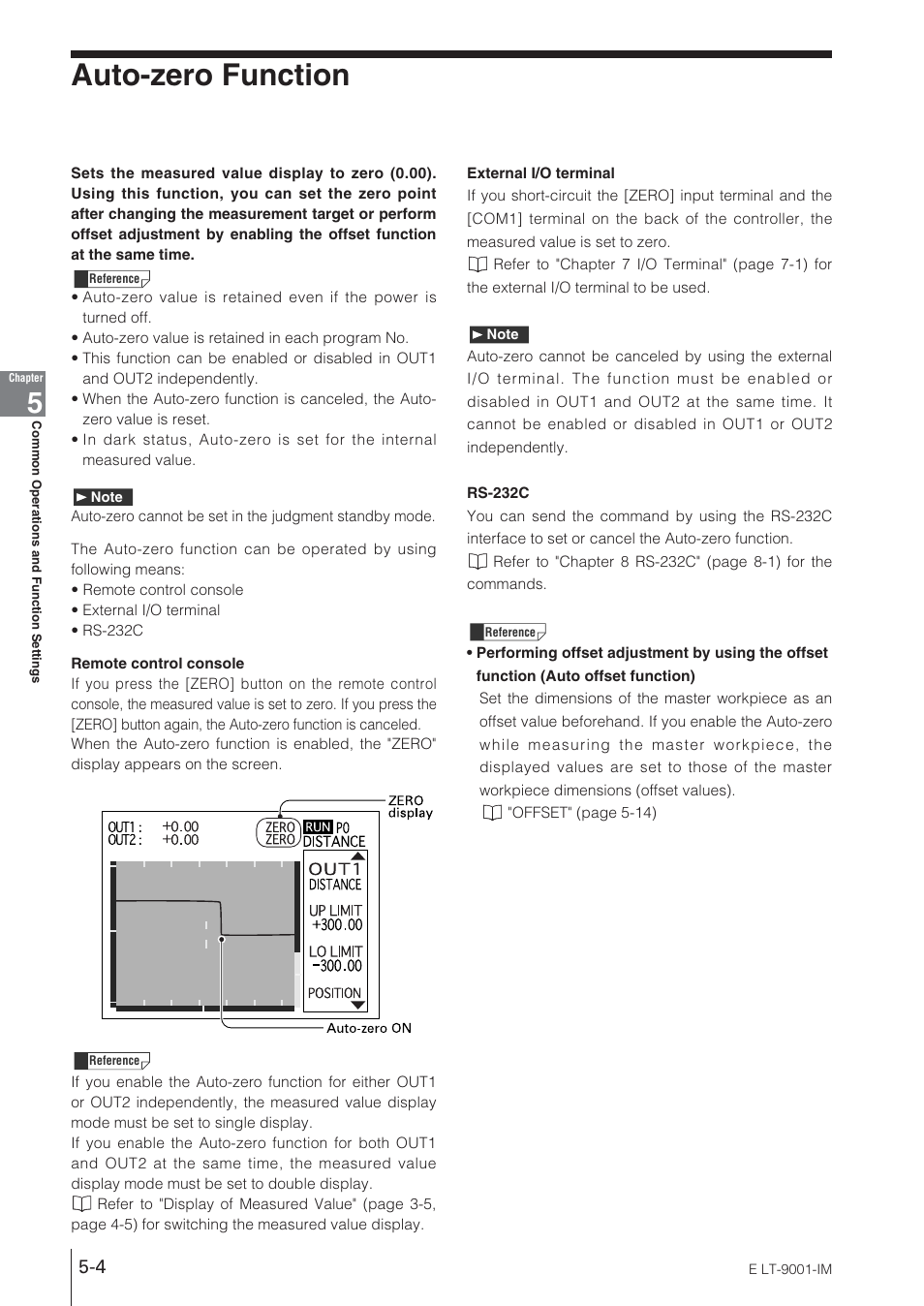 Auto-zero function | KEYENCE LT-9001 Series User Manual | Page 90 / 176