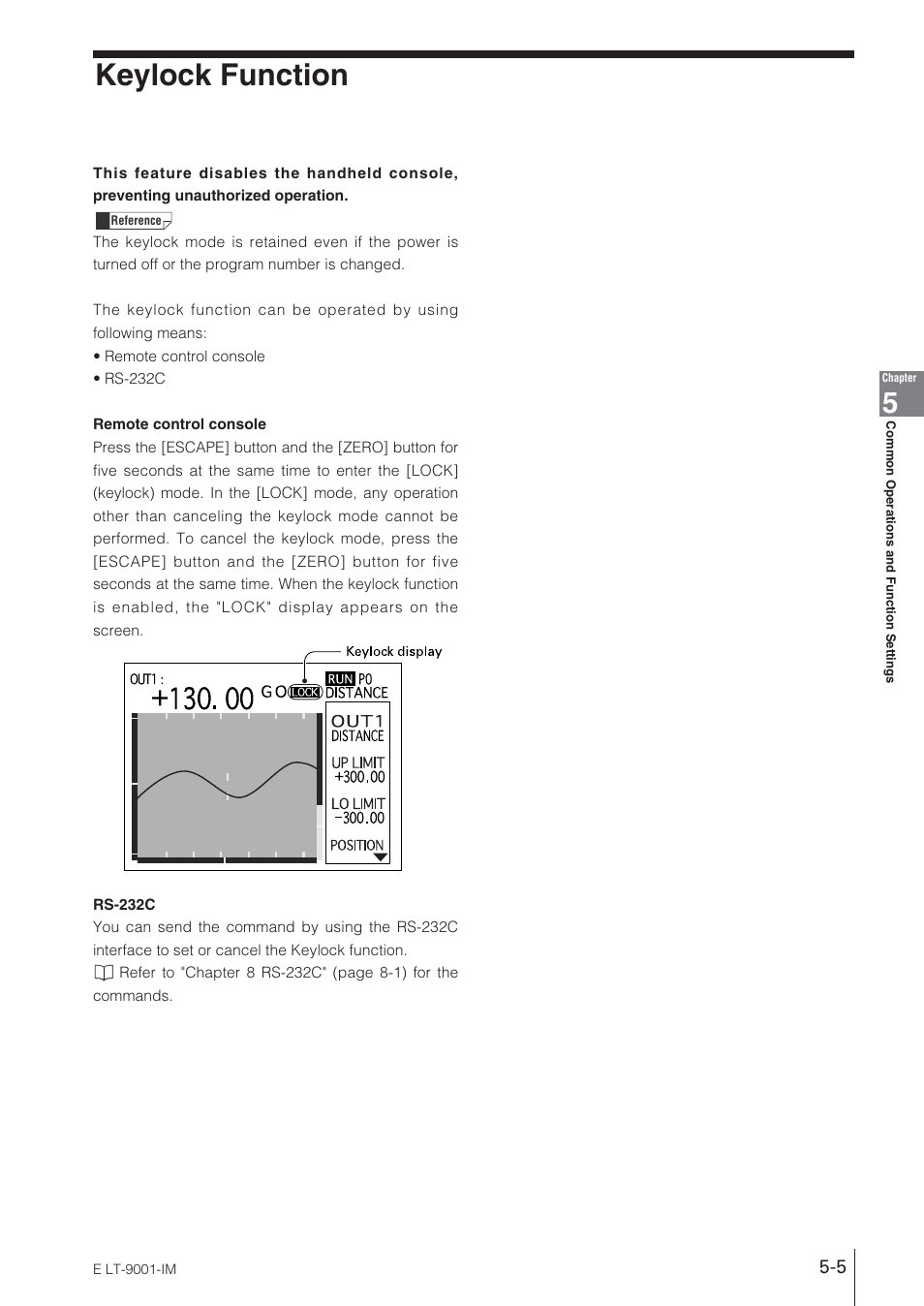 Keylock function | KEYENCE LT-9001 Series User Manual | Page 91 / 176