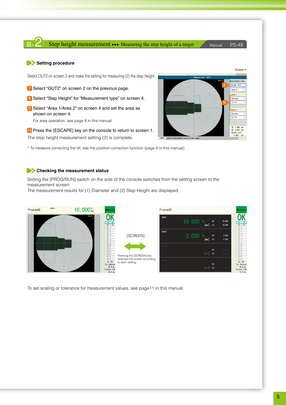 Step height measurement | KEYENCE TM-3000 Series User Manual | Page 5 / 16