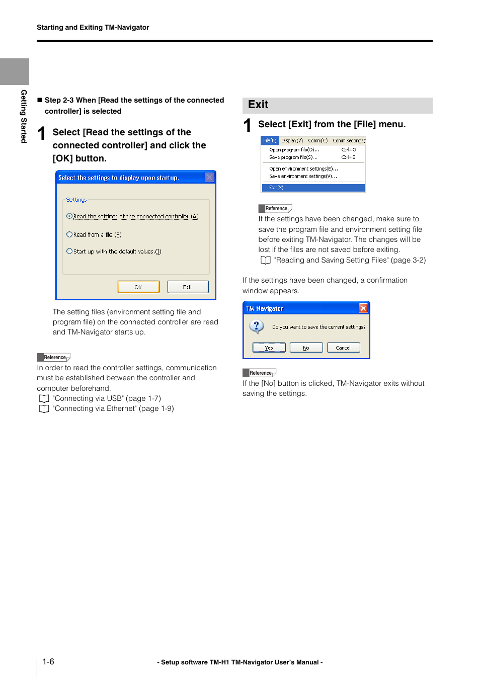 Exit, Exit -6 | KEYENCE TM-3000 Series User Manual | Page 10 / 84