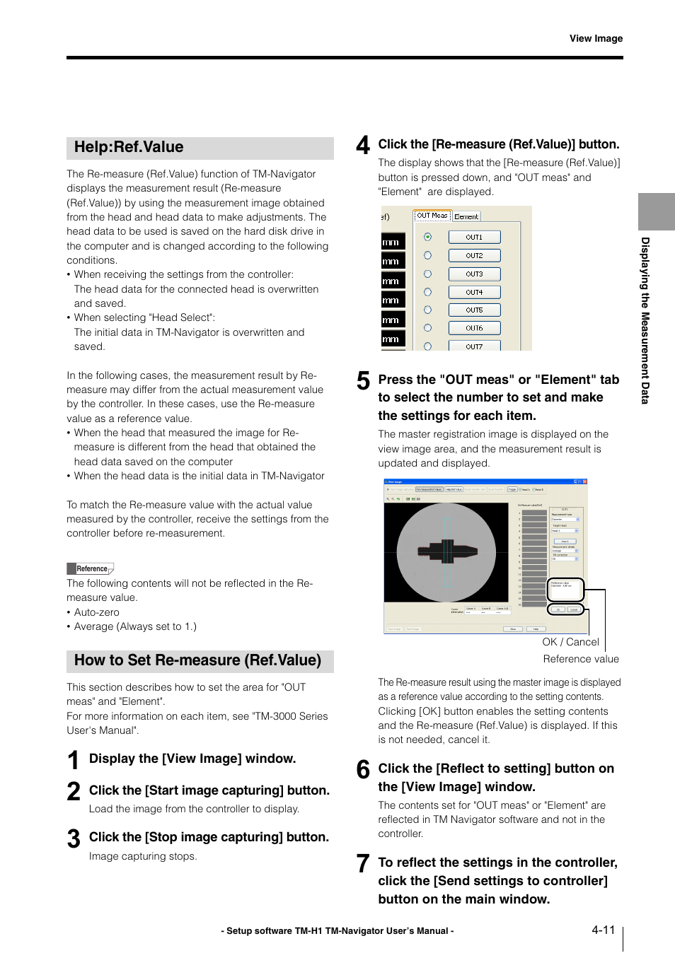 Help:ref.value, How to set re-measure (ref.value) | KEYENCE TM-3000 Series User Manual | Page 33 / 84