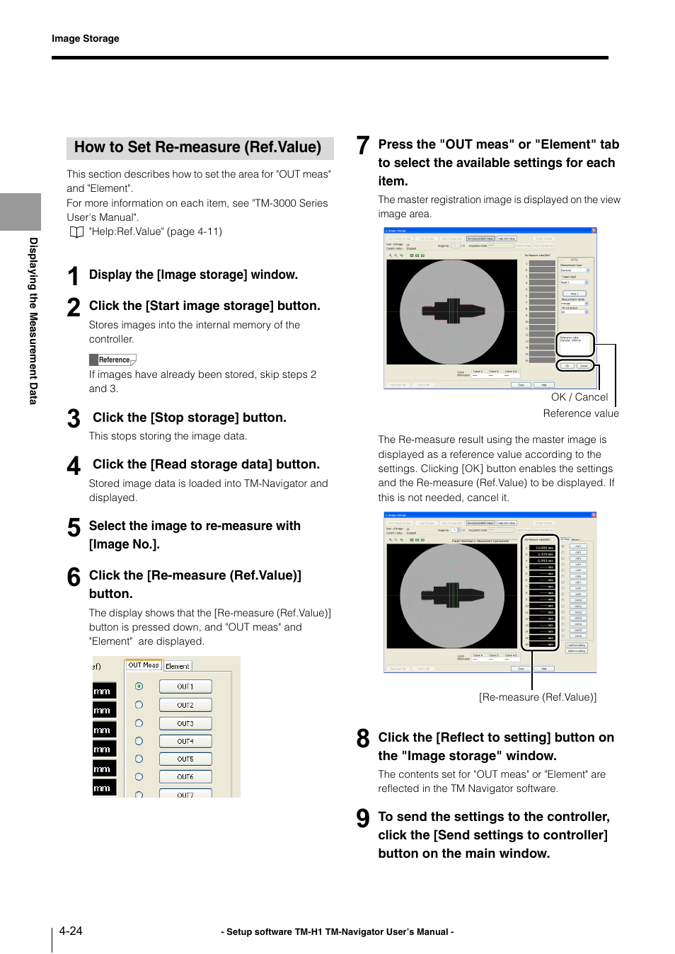 How to set re-measure (ref.value), How to set re-measure (ref.value) -24 | KEYENCE TM-3000 Series User Manual | Page 46 / 84