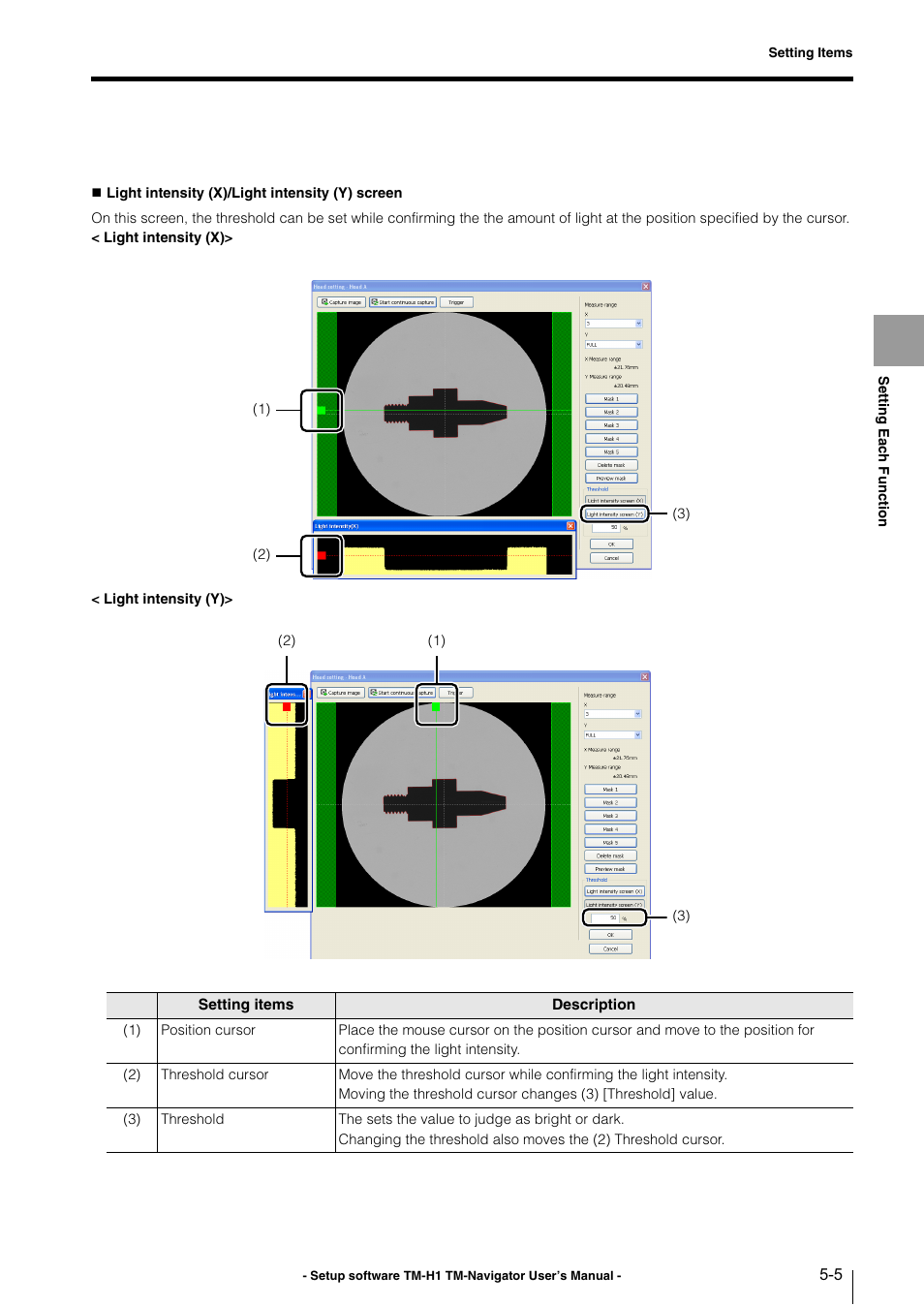 KEYENCE TM-3000 Series User Manual | Page 51 / 84