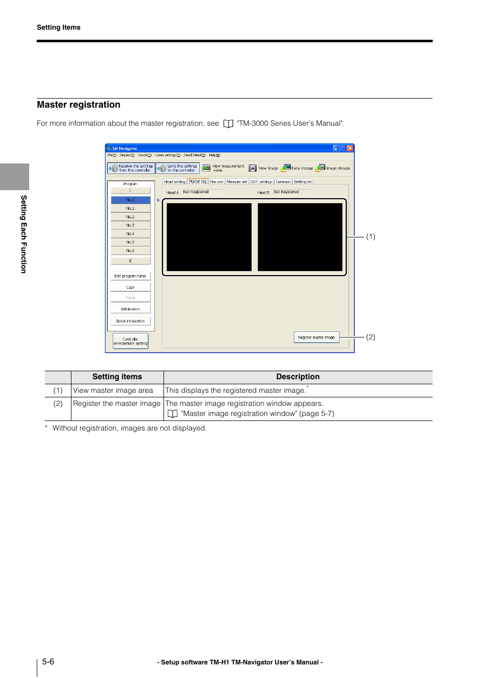 Master registration | KEYENCE TM-3000 Series User Manual | Page 52 / 84