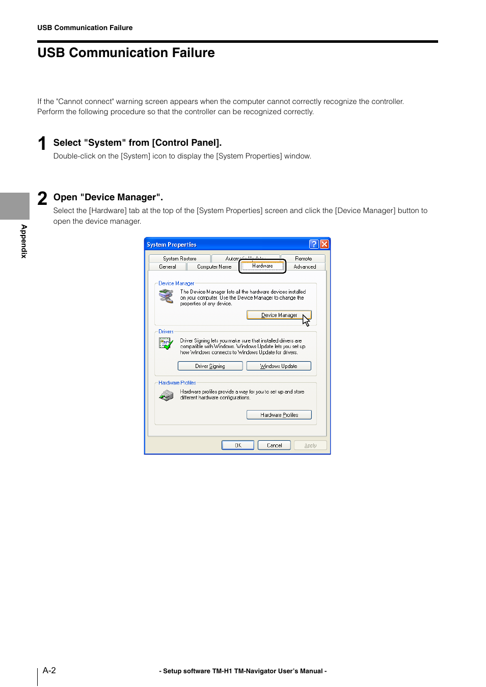 Usb communication failure | KEYENCE TM-3000 Series User Manual | Page 70 / 84