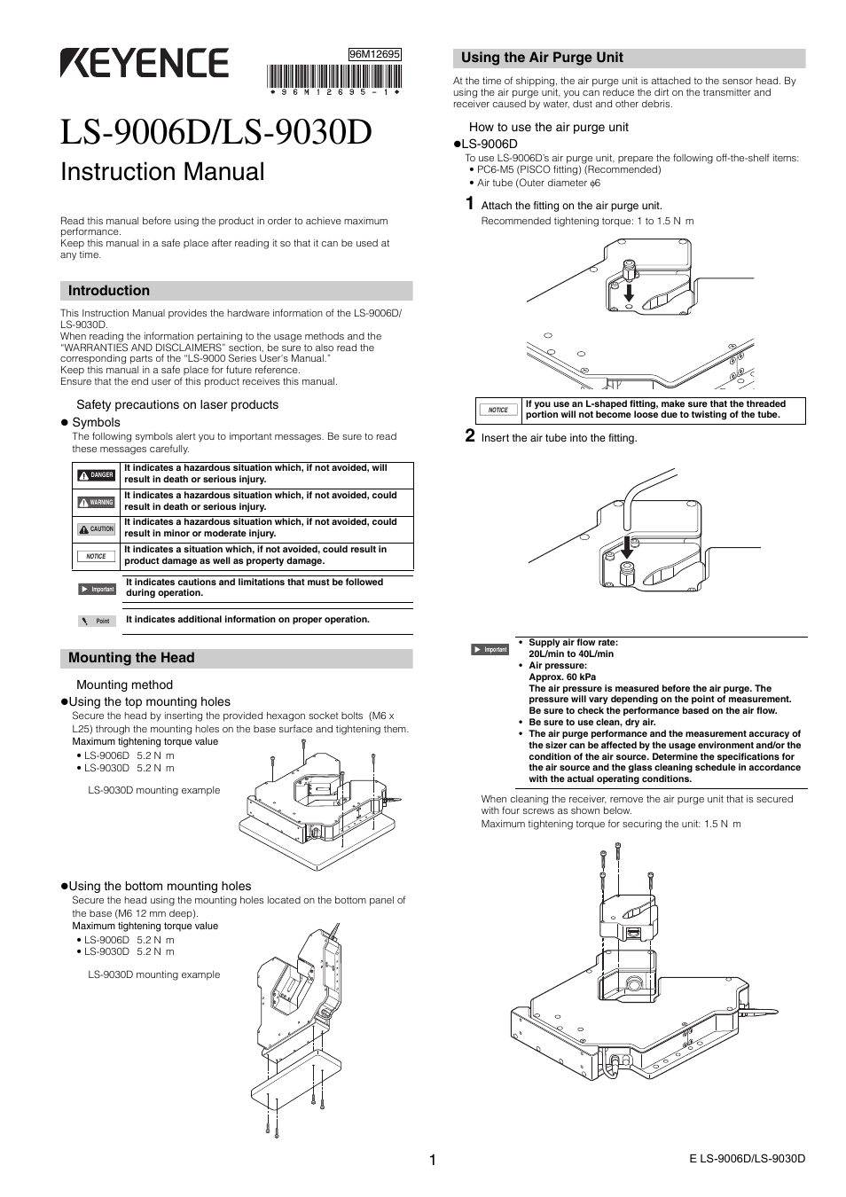 KEYENCE LS-9030D User Manual | 6 pages