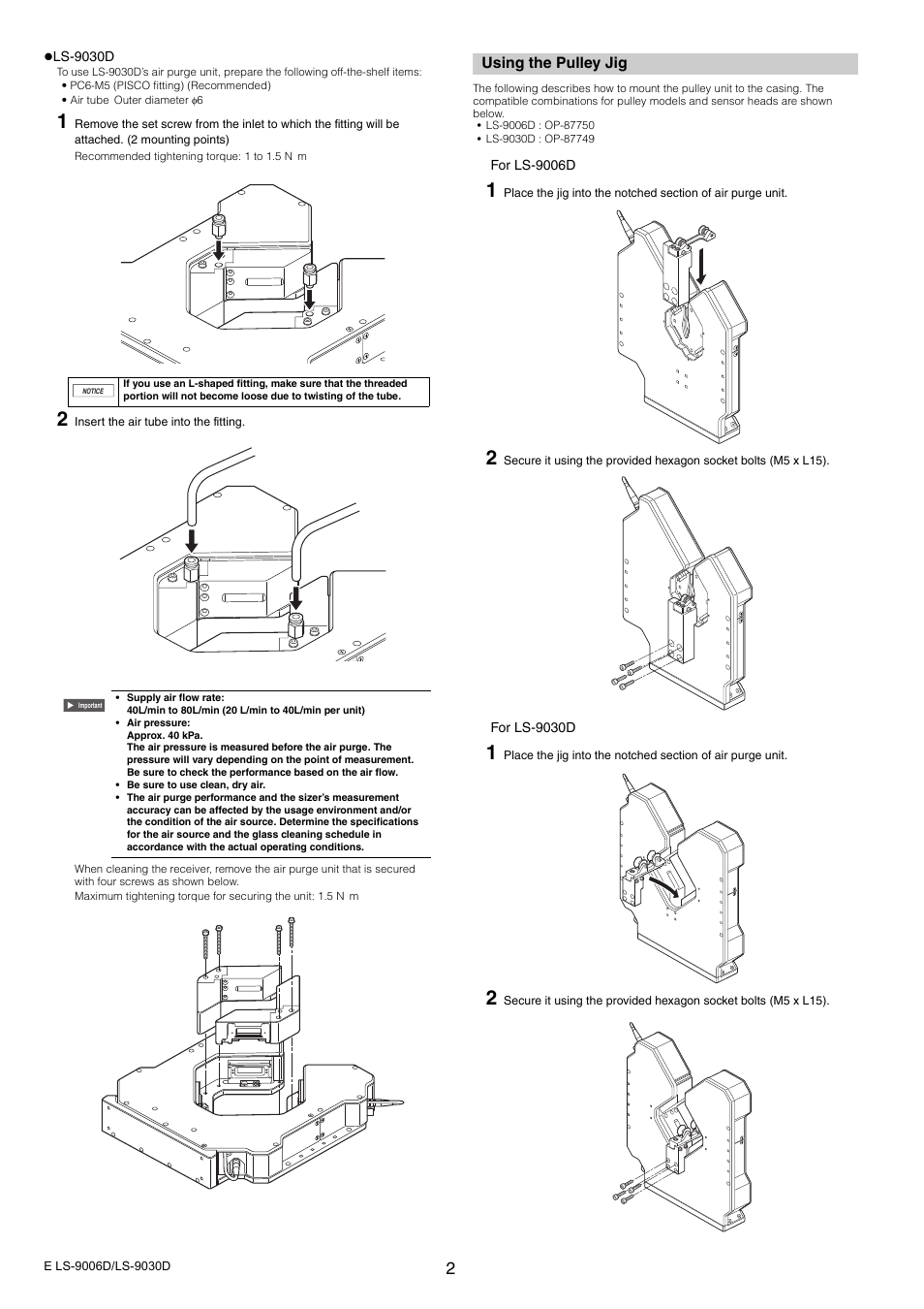 Using the pulley jig | KEYENCE LS-9030D User Manual | Page 2 / 6