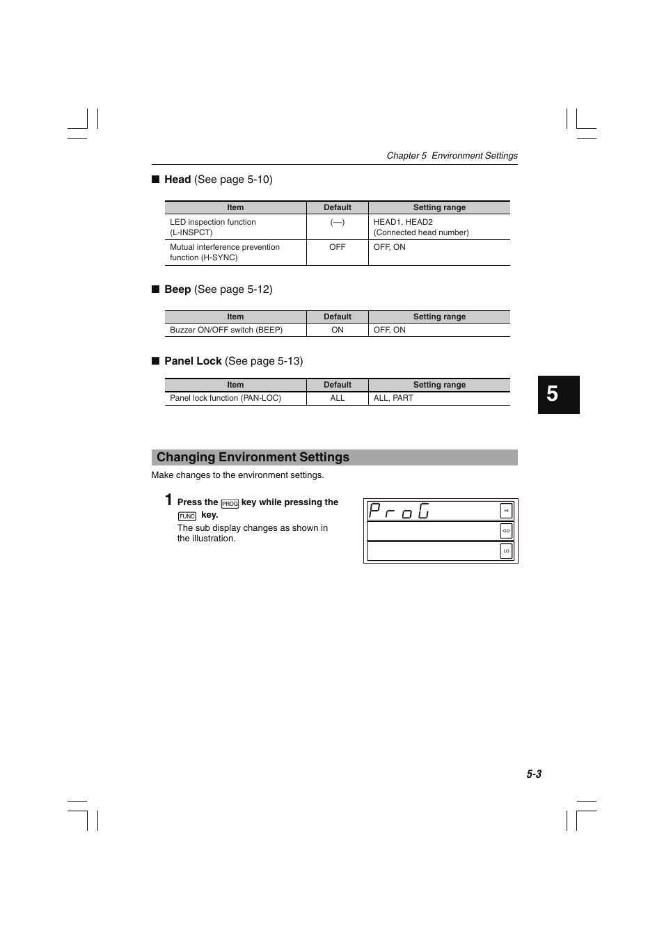 Changing environment settings | KEYENCE LS-7000 User Manual | Page 117 / 192