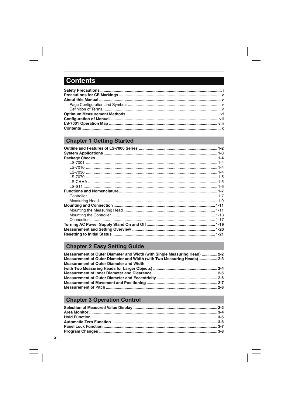 KEYENCE LS-7000 User Manual | Page 12 / 192