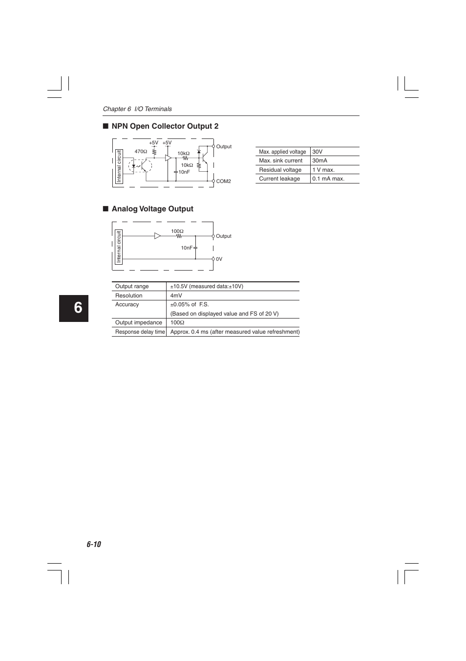 Npn open collector output 2, Analog voltage output | KEYENCE LS-7000 User Manual | Page 138 / 192