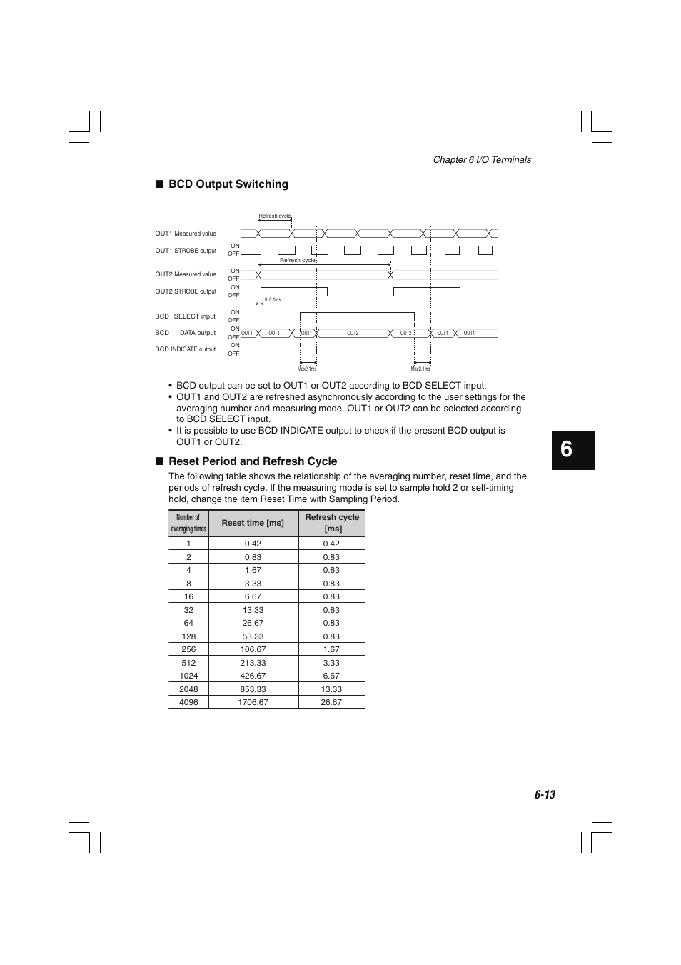 Bcd output switching, Reset period and refresh cycle | KEYENCE LS-7000 User Manual | Page 141 / 192