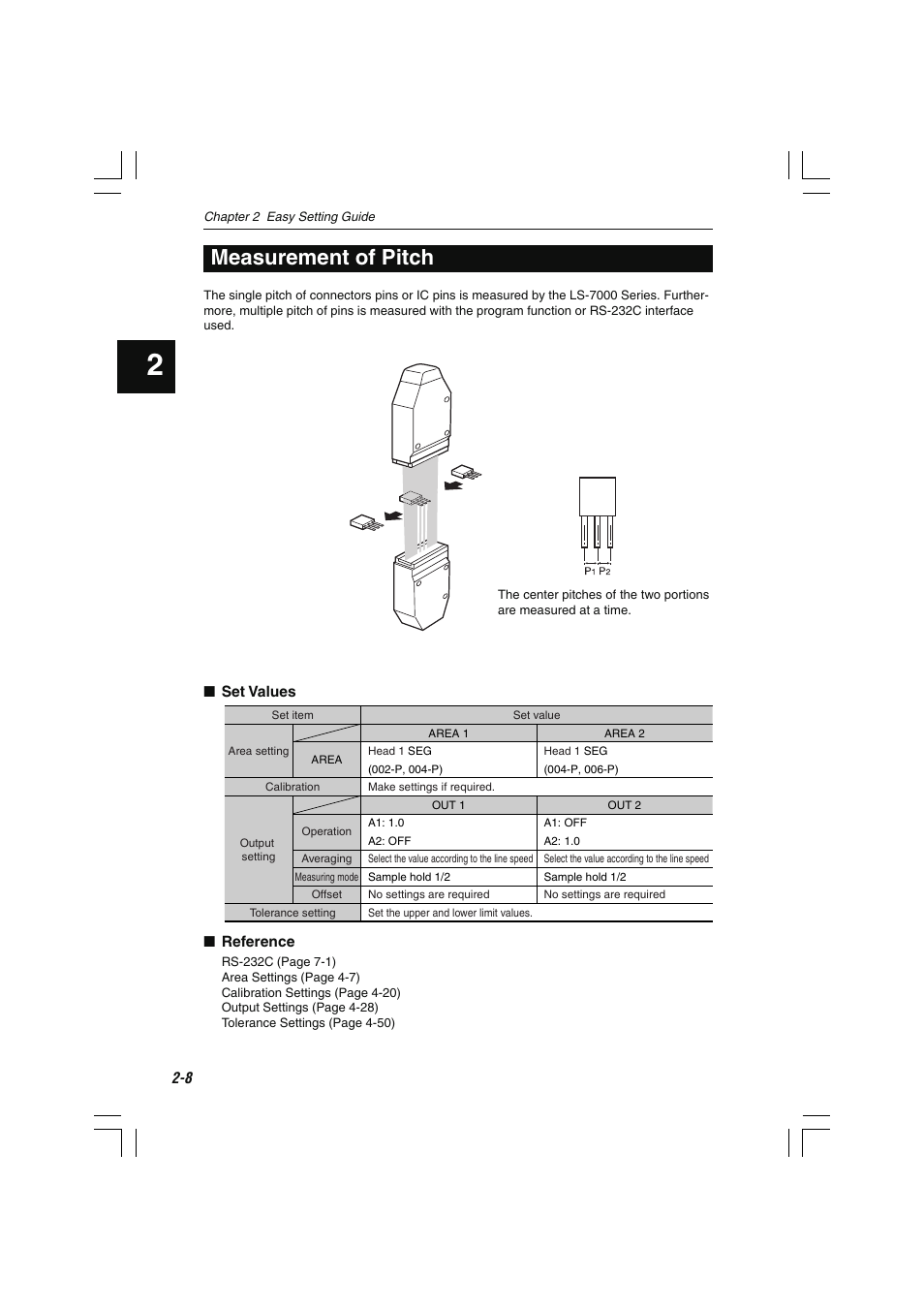 Measurement of pitch | KEYENCE LS-7000 User Manual | Page 44 / 192