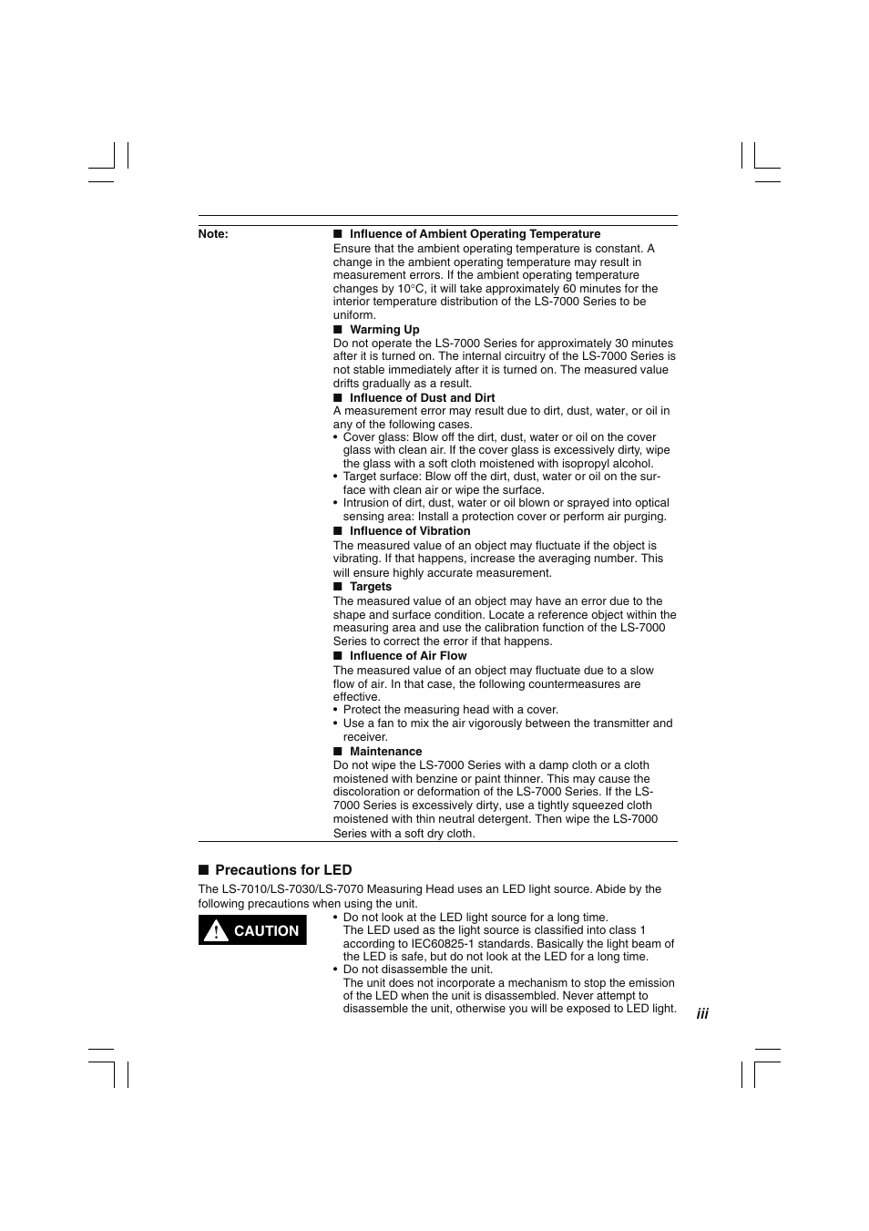 KEYENCE LS-7000 User Manual | Page 5 / 192