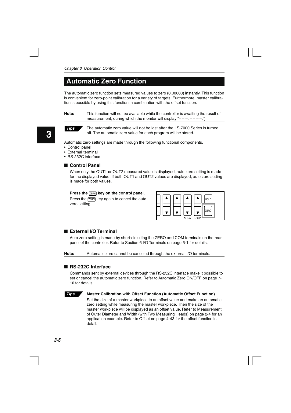 Automatic zero function | KEYENCE LS-7000 User Manual | Page 50 / 192