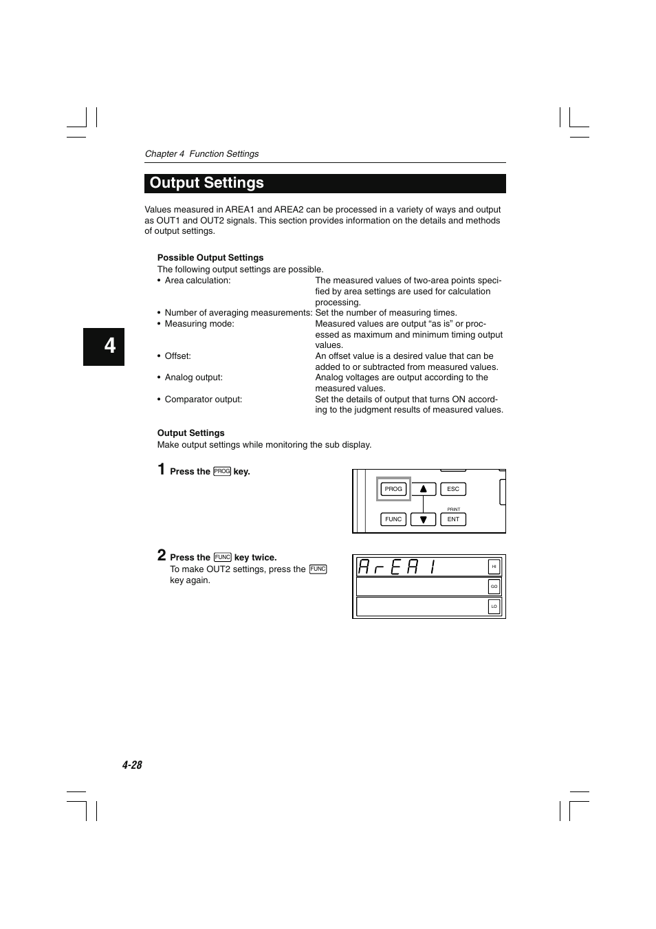 Output settings | KEYENCE LS-7000 User Manual | Page 80 / 192