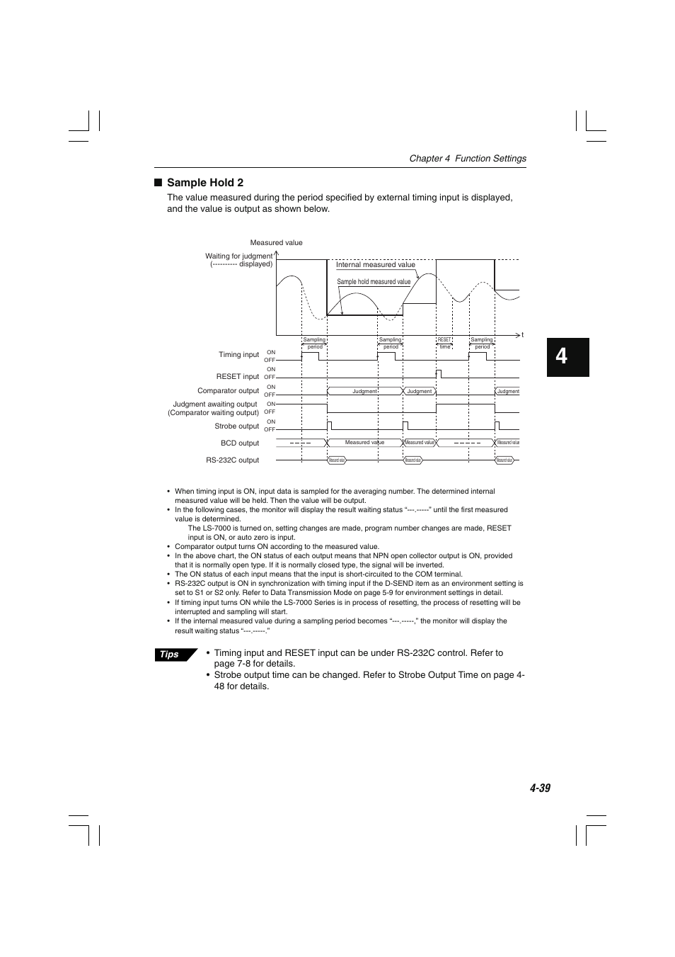 Sample hold 2, Chapter 4 function settings | KEYENCE LS-7000 User Manual | Page 91 / 192