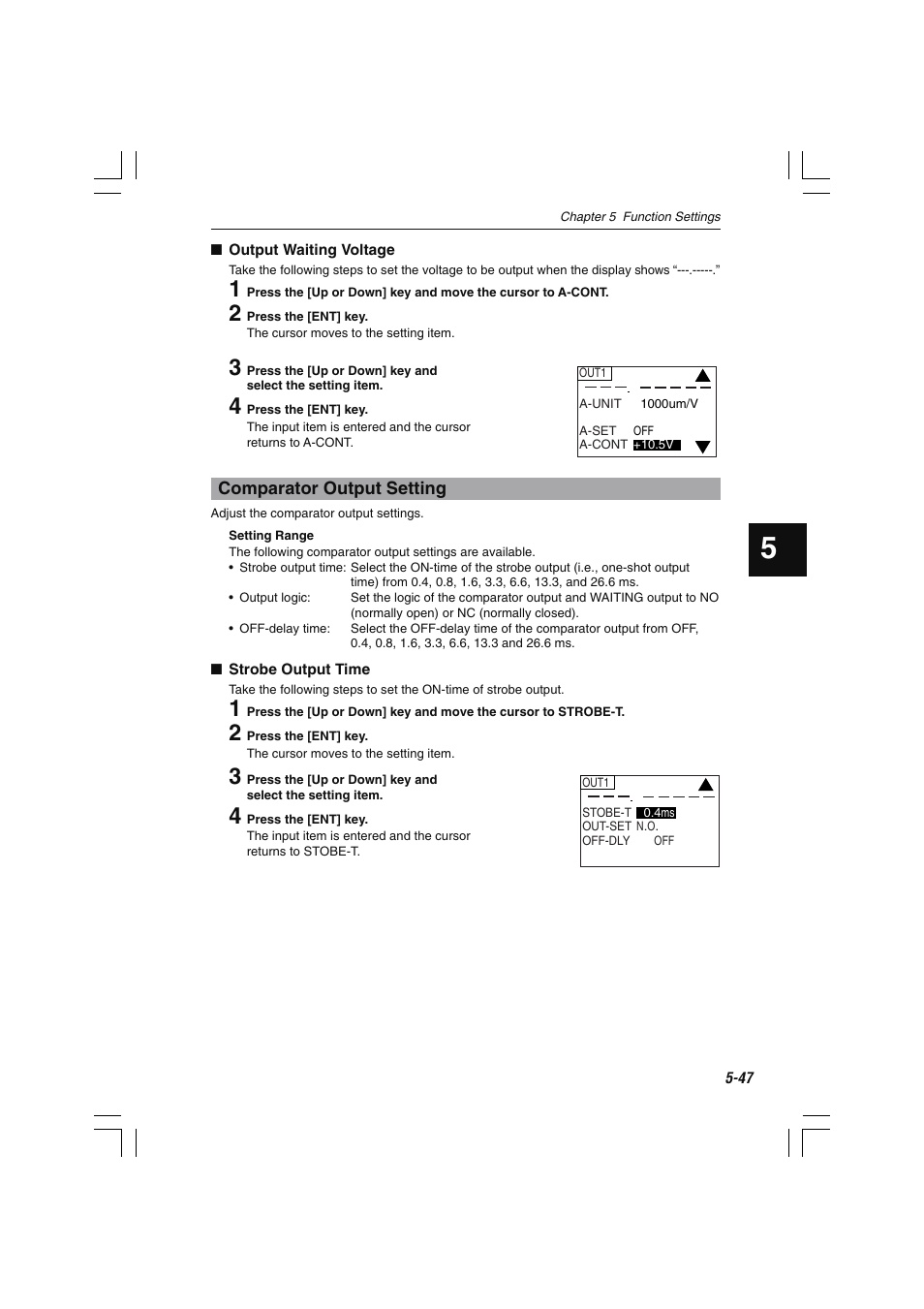 Comparator output setting | KEYENCE LS-7600 User Manual | Page 109 / 220