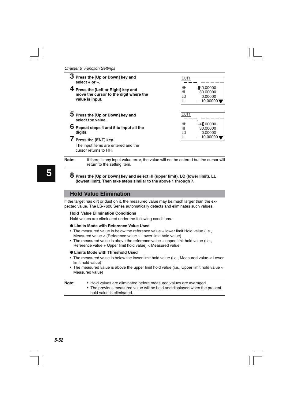 Hold value elimination | KEYENCE LS-7600 User Manual | Page 114 / 220