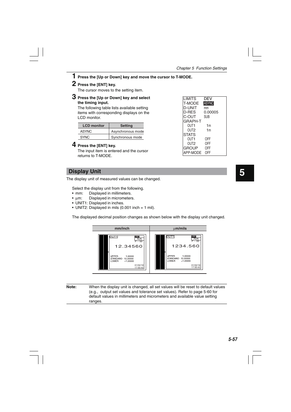 Display unit | KEYENCE LS-7600 User Manual | Page 119 / 220